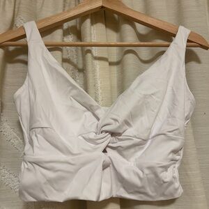 HALARA White Twist-Front Sports bra